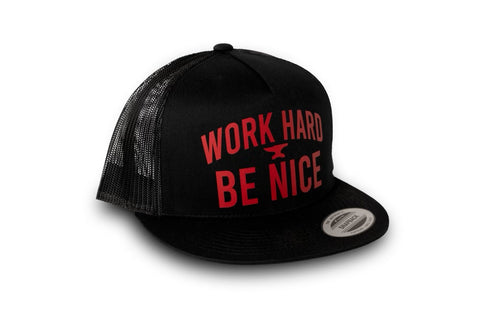 Work Hard Be Nice Red Anvil Hat